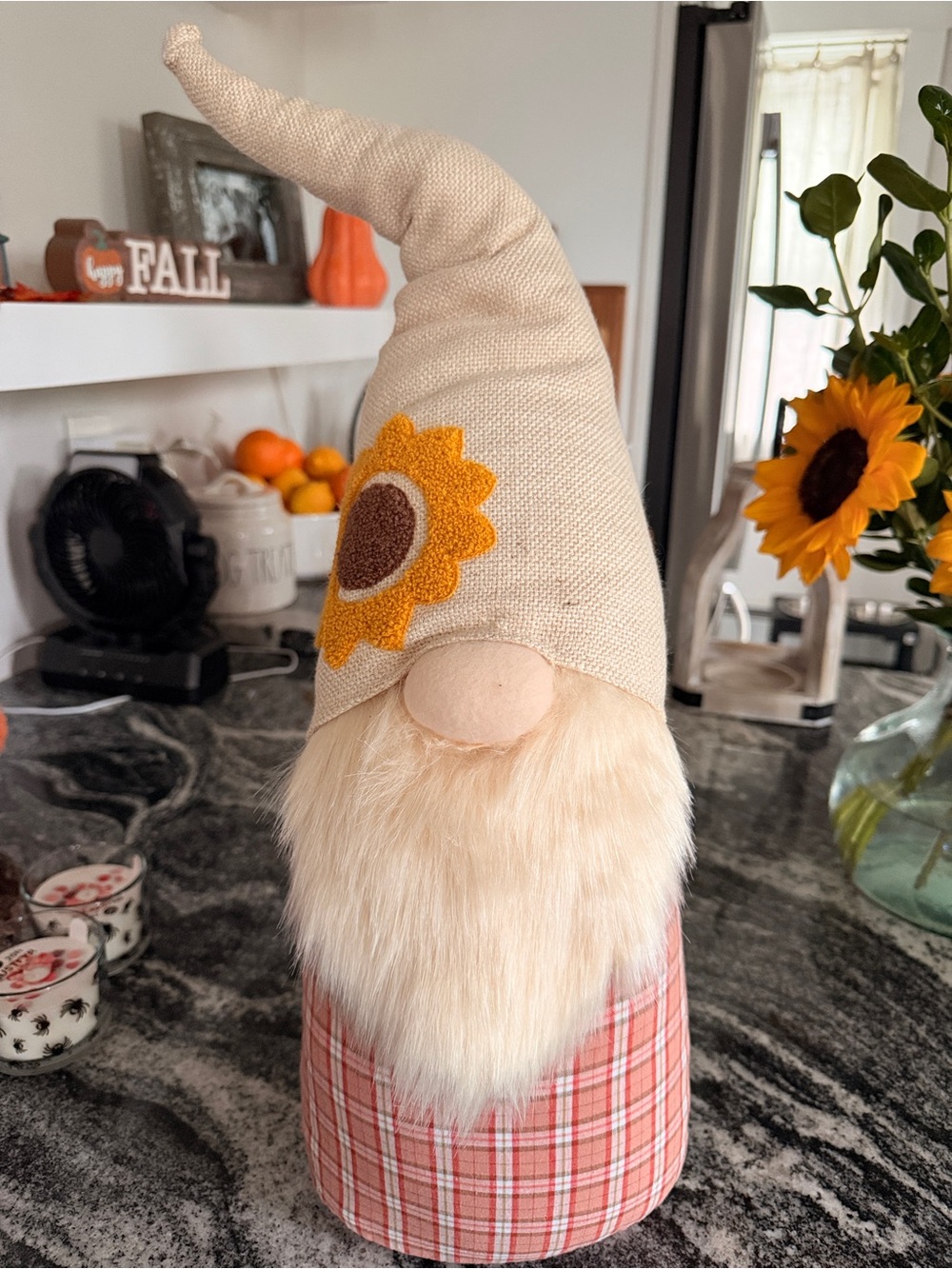 Cream Sunflower Gnome Plush